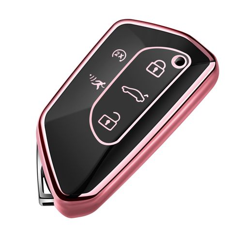 Tukellen for Volkswagen Key Fob Cover, Premium Soft TPU Full Protection Key Fob Case VW ID4 ID3 MK8 Golf GTI Skoda Octavia Smart Keyless Fob Remote Key (Rose Pink)