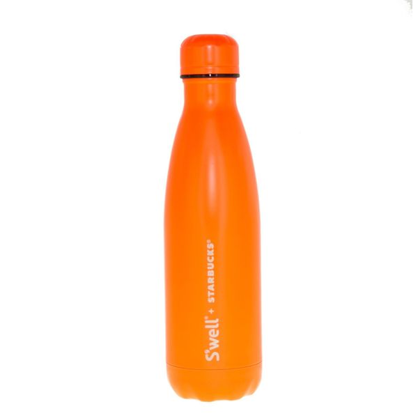 Starbucks Swell 17 Oz Water Bottle Orange Stainless Steel Thermos Double Wall