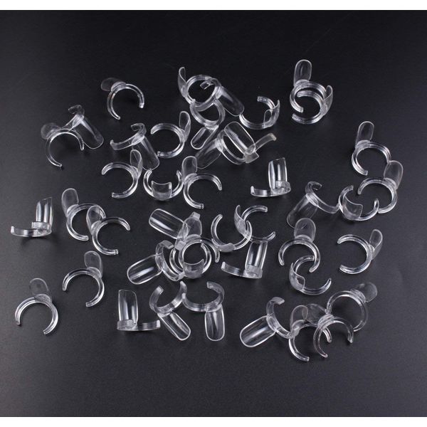 Finger Angel 100 pcs Clear Polish Nail Display UV Gel Colour Pops Display Nail Art Ring Style Nail Tips False Nails