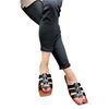 86103 Women's Flat Sandals, Spring/Summer, PU Leather, Stylish, Square, Toe Beige,