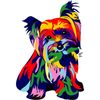 CafePress Bright Rainbow Yorkie Rectangle Magnet, 3"x2" Refrigerator Magnet