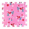 Children's Pink Foam Play Mats - 9 Soft Interlocking Floor Mats with Bird Pattern for Children