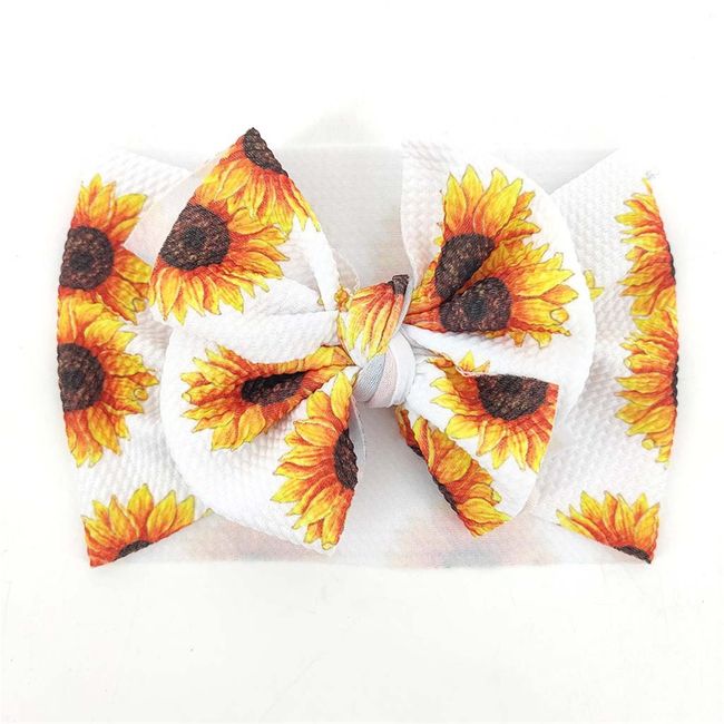 LDDCX 7" Sunflower bow baby headband Festival Headwrap Hair Accessories.(FD33) (C)