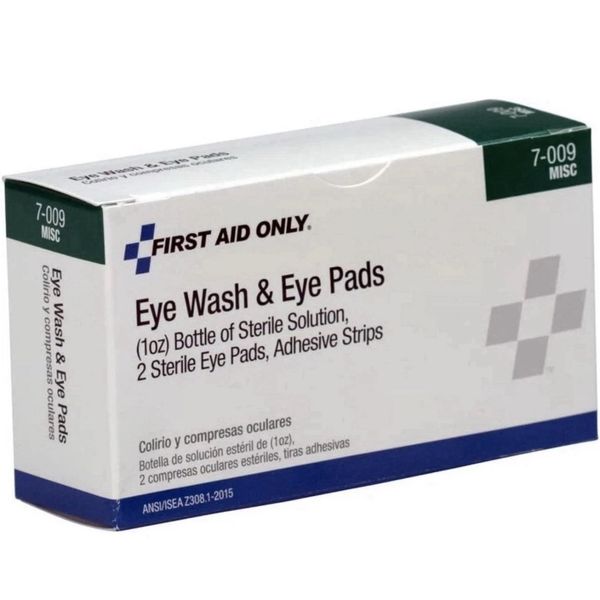 4 Kits 1 Oz Eye Wash Kit FIRST AID ONLY Eye flushing solution With Pads & Strips