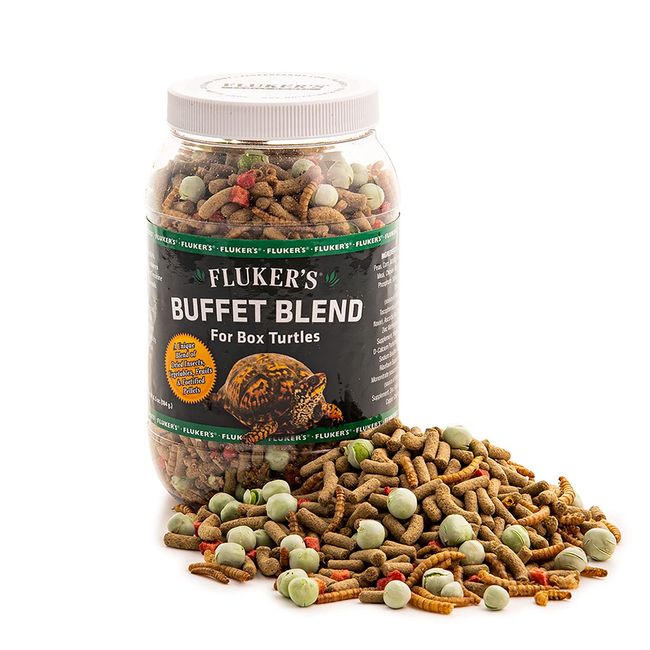 Fluker's Buffet Blend Box Turtle Diet - Insects, Veggies and Fruit with Fortified Pellets, 6.5oz