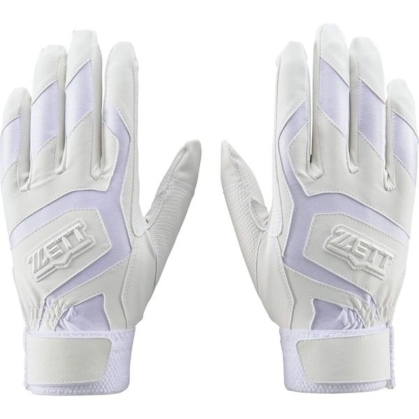 ZETT Batting Gloves, Ambidextrous, High School Rules, White (1100), M Size (9.4 - 9.8 inches (24 - 25 cm), BG578HS (1100) White, For Both Hands/L (10.2 - 10.6 inches (26 - 27 cm)