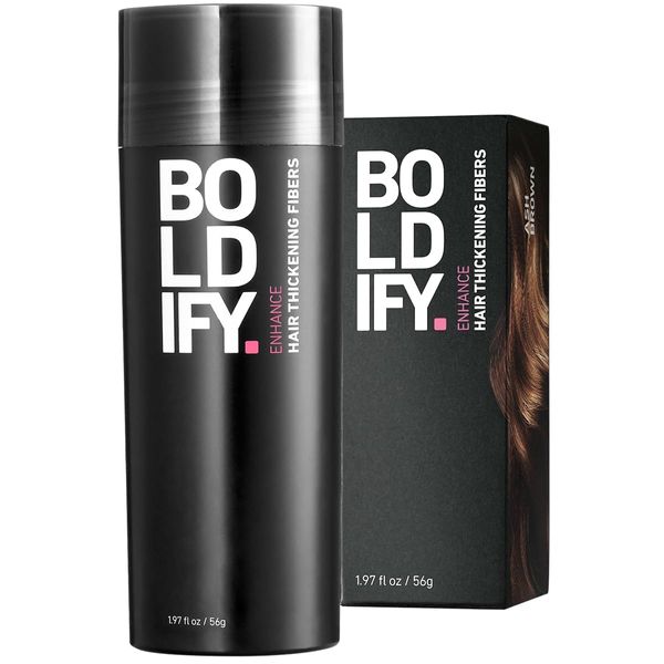 BOLDIFY Hair Fibres for Thinning Hair (ASH BROWN) - 56g Bottle - Undetectable & Natural Hair Filler Instantly Conceals Hair Loss - Hair Powder Thickener, Topper for Fine Hair for Women & Men