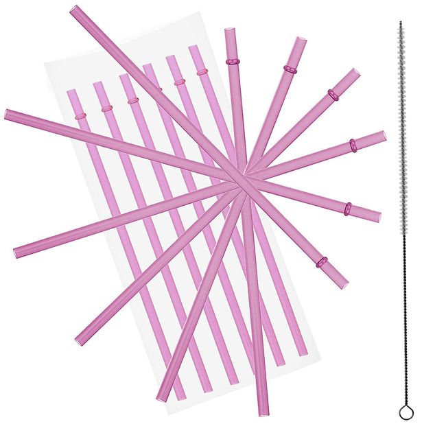 Simply Everyday Acrylic Straws With Cleaner 6pk - Grey