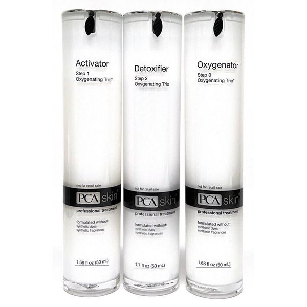 PCA SKIN Oxygenating Trio Activator, Detoxifier, Oxygenator (1.68oz / 50ml Each)