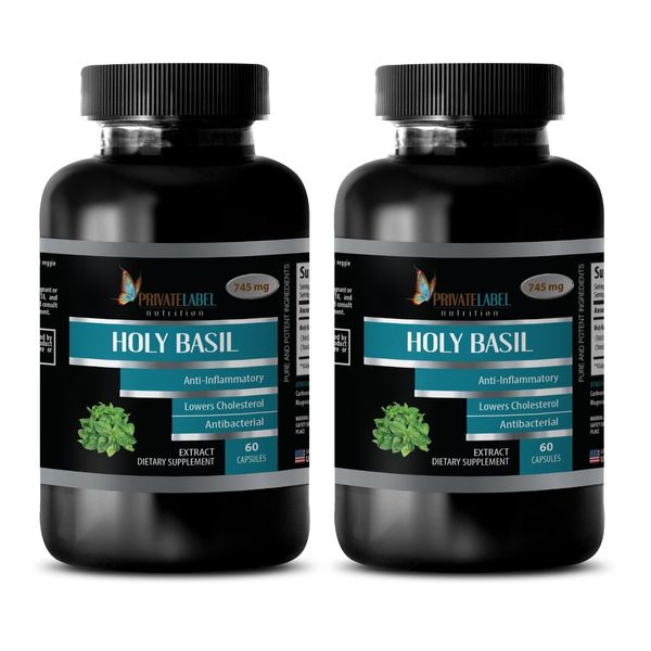 anti inflammatory pills - HOLY BASIL Extract - holy basil capsules - 2 Bottles