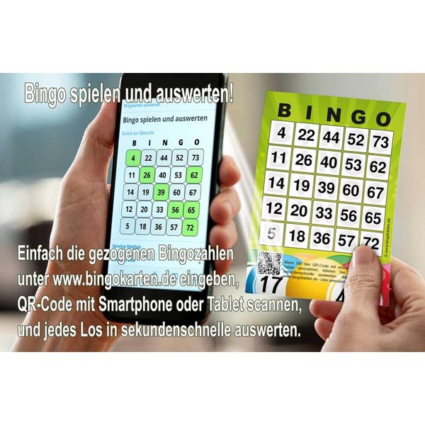 DiPrint Pack of 100 professional bingo cards DIN A6 (10.5 x 14.8 cm)