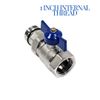 UNDERFLOOR Heating 1 inch Manifold Isolation Valve RED Blue Handle (Blue)
