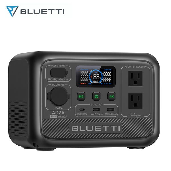 BLUETTI AC2A Portable Power Station 204Wh Battery Solar Generator 300W AC Power