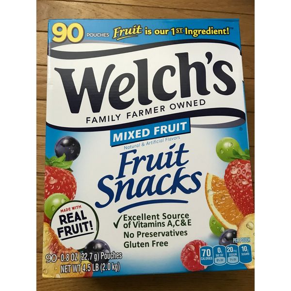Welch's Mixed Fruit Snacks 0.9 oz 90 Count Jumbo Box