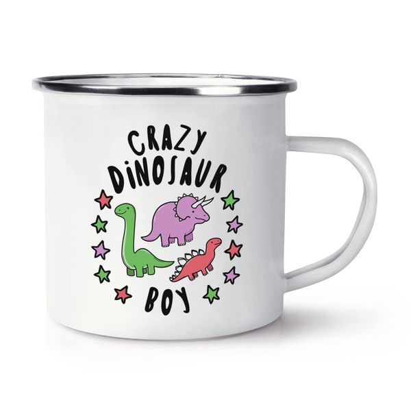 Crazy Dinosaur Boy Stars Enamel Mug Cup