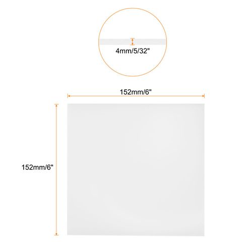 Rebower 2pcs 6 x 6 Inch UHMW Polyethylene Sheets, 5/32 Inch Thick Ultra High Molecular Weight White Plastic Sheet [for Home, Industrial]