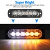 4 X 6 LED Emergency Strobe Lights Amber White Warning Flashing Beacon Light Bar