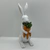 RAZ Imports White Bunny With Carrot Bunch For Spring Perfect Easter Decor 8”