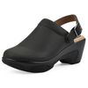 WHITE MOUNTAIN Women's Viewable Heeled Clog, Black/Pull Up, 8.5 W