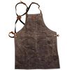 Breeo Waxed Canvas Apron | Leather Straps | D Rings & Pockets | Adjustable Straps