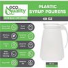 [5 PACK] EcoQuality 48oz Plastic Syrup Dispenser with Plastic Lid and Stainless