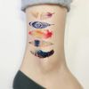 Oottati Waterproof 2 Sheets Small Cute Temporary Tattoo Stickers Colored Feather
