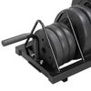 Yaheetech Horizontal Barbell Bumper Plate Rack Holder Olympic Bar Storage Rack with Handle and Wheels,Black