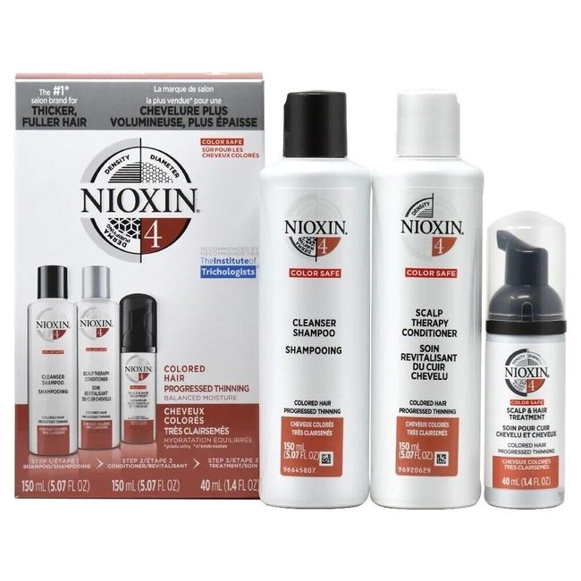 Nioxin System #4 Hair Trial Kit Cleanser Scalp Therapy Scalp Treatment 5.07 oz