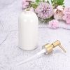 14Oz Ceramic Dish Hand Soap Dispenser with Pump for Kitchen Bathroom White Gold