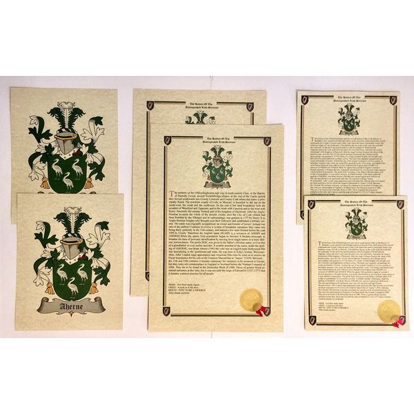 Moss - Last Name History and Coat of Arms from England Print Set (2 Pack)