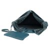 Girly Handbags V Shape Genuine Top Handle Bag - Navy