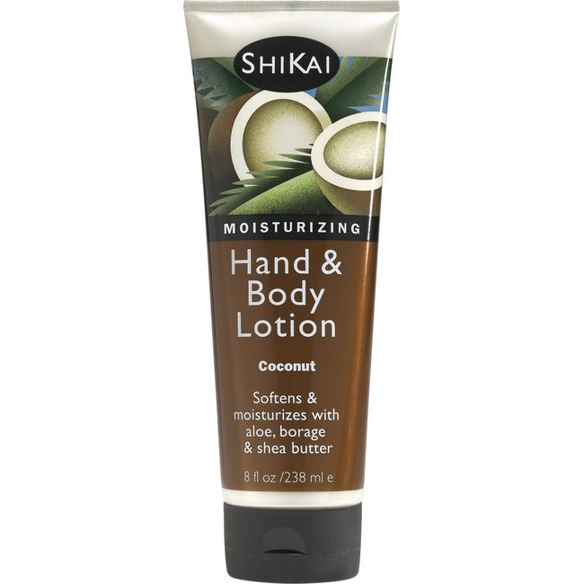 ShiKai - Coconut Hand & Body Lotion, Plant-Based, Ideal for Daily Use, Rich in Botanical Extracts, Helps Hydrate & Soften Skin, Mildly Formulated for Dry, Sensitive Skin, Creamy Texture (8 oz)