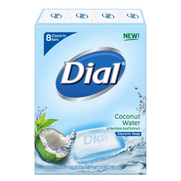 Dial Skin Care Bar Soap, Coconut Water, 4 Ounce, 8 Bars