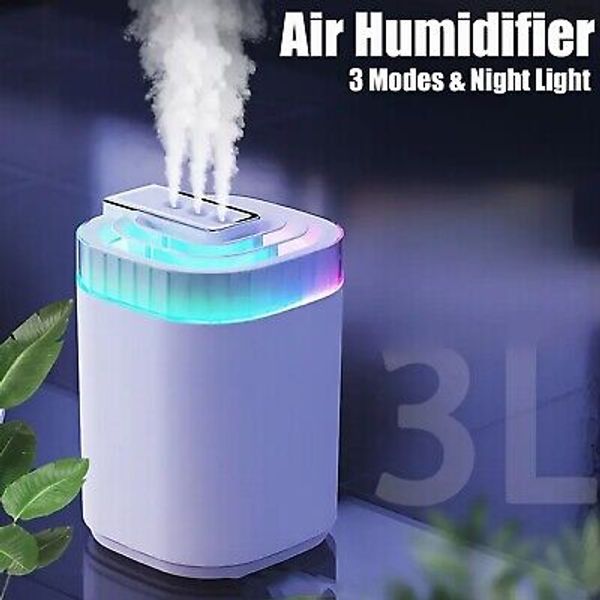 3L Air Humidifier Adjusting All Room Cool Mist Diffuser Air Purifier Night Light