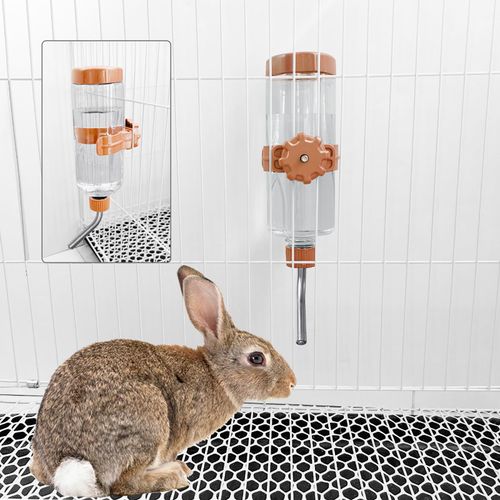 LOS ANDES No-Drip Water Bottle/Feeder for Guinea Pigs/Hamsters/Bunnies/Ferrets/Squirrel/Hedgehog/Other Small Pets, Weather Resistant Cage Water Bottles for Dogs/Cats, 16.9oz, Orange