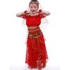 Astage Girls' Short-Sleeved Belly Dance Costume All Ornaments, red