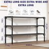 Long Shoe Rack - 3 Tier Shoe Organizer for Closet, Entryway, Garage - Stackable