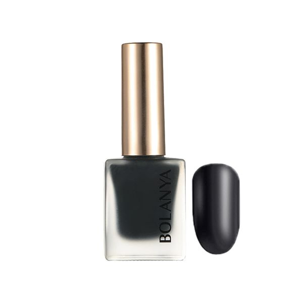 Black Nail Polish, Matte Nail Polish 7 Days Lasting Quick Dry Nail Varnish Gel in Non Toxic Eco Friendly Water Based Formula/Odorless & No Need Cured Black Nail Paint for Women Winter Christmas (10ML)