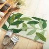 Green Leaves Bath Mats Bathroom Rugs Non-Slip Soft Microfiber Absorbent Machine