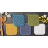 DII Basic Terry Collection Quilted 100% Cotton, Potholder, Stonewash Blue, 3 Piece