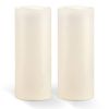 Homemory 10" x 4" Large Waterproof Outdoor Flameless Candles with Remote Control and Timer, Battery Operated Flickering LED Pillar Candles for Outdoor Larterns, Porch, Long Lasting, Set of 2