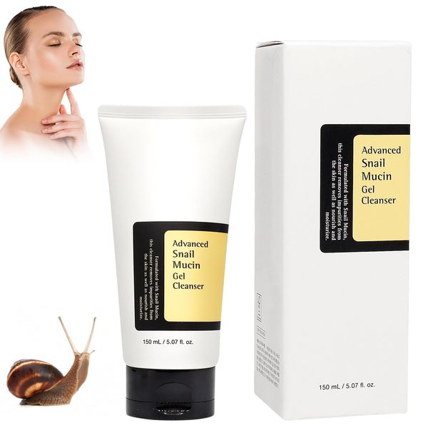 Zkaoai Snail Mucin Gel Cleanser, 150 ml Snail Mucin Gesichtsreiniger, Gesichtsreinigungsgel, Reinigungsmilch Gesicht, Milder Cleanser fürs Gesicht, Reinigung für Tiefenwirksame Hautpflege