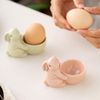 MOFIC Ceramic Egg Cups,Cute Easter Rabbit Egg Cup, Novelty Easter Egg Holder Stand Egg Cups, Bunny Egg Holder for Easter Table Home Decoration (Pink)