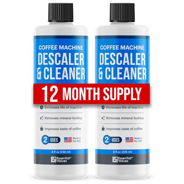 Coffee Machine Descaler (2 x 236ml - 4 uses) Compatible with Delonghi, Nespresso, Dolce Gusto, Sage, Gaggia, Lavazza and more - Remove Limescale Descaling Liquid Solution