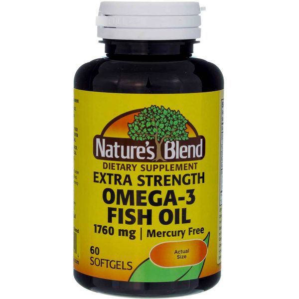 Nature's Blend Fish Oil 1760 mg Omega 3 Extra Strength - 60 Softgels