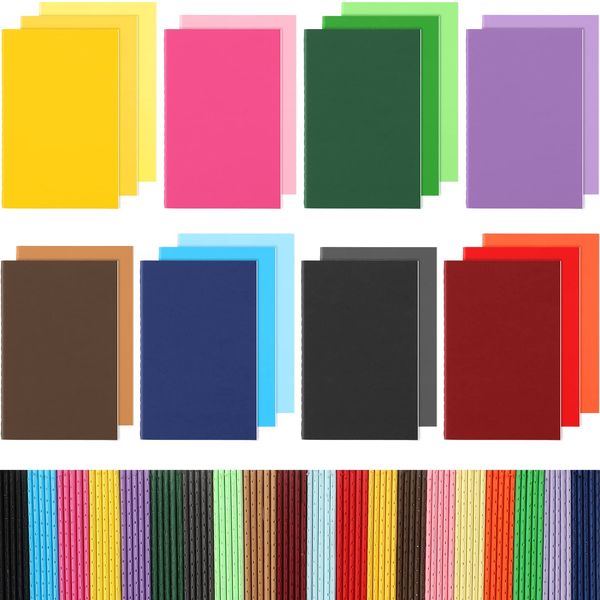 Yexiya 100 Packs Mini Notebooks Colorful Lined Small Pocket Notebook Blank Marriage Memos Notepad Set Mini Notepads for School Students Kids Sketch Drawing Supplies, 3.5 x 5.5 Inch, 20 Color