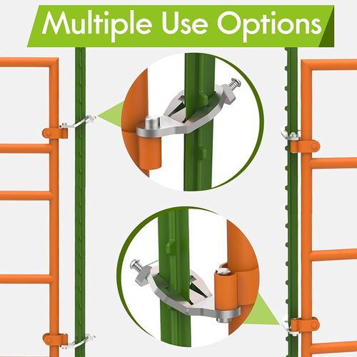 T-Post Gate Hinge Pins - Heavy Duty Gate Hanger, Hang a gate from a Metal T Post, Steel Gate Hinges Target Hanger for Farm Gate, Garden & Backyard Gate, Easy to Install