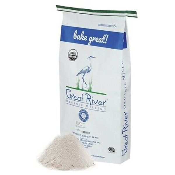 Great River Organic Milling, Lily White Bread Flour, All-Purpose, Organic, 25 Lb