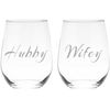 Hubby and Wifey Stemless Set, 17 oz.
