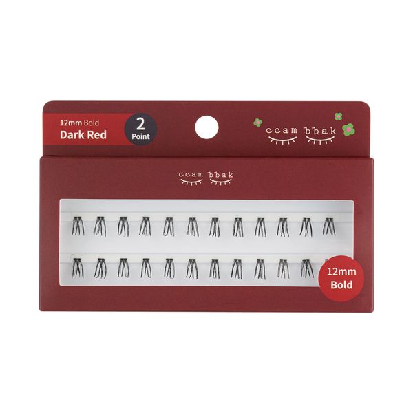 CCAMBBAK Kampak Bold Partial False Eyelash Eyelash Extensions Semi-Permanent Idle Type 0.4 - 0.5 inches (10 - 12 mm) Eyelash Self False Eyelashes, Natural, Popular, DIY False Eyelashes (0.5 inch (12 mm) Bold (Black), 2 Point)